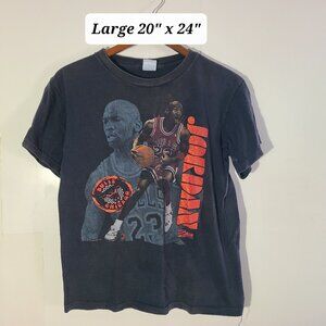 Vintage 1990 Salem Sportswear Michael Jordan Chicago Bulls Faded Black T-Shirt